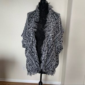 Black and White Knit Cardigan